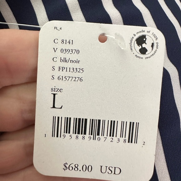 Free People- Bodysuit with wrap around- black & cream - size L- NWT - Picture 3 of 3